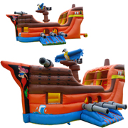 giant inflatable pirate ship slide
